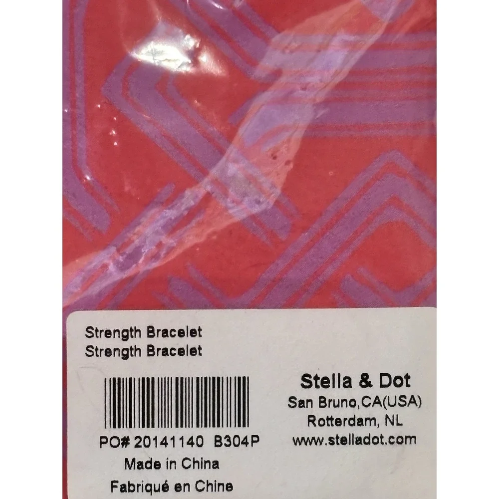 Stella & Dot 2 Bracelets 1 Pink &‎ 1 Tan Strength & Inspire Gold Toned New